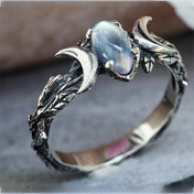 Moonstone Bohemian Ethnic Ring for Women — Retro, Zinc Alloy