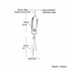 Lightning Bolt Huggie Earrings — Silver