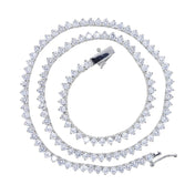 3MM Two-Tone Iced Out Tennis Chain Choker Necklace