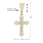 Iced Out Cross Necklace For Women Men Prong Setting Bling Micro Pave Pendant Gold Color Charm Hip Hop Jewelry