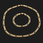 Geometric Chain Bracelet & Necklace Set 8mm — Silver and Gold