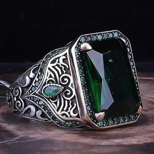 Vintage Iced Out Silver Ring