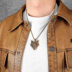 Viking Wolf Pendant Necklace — Stainless Steel