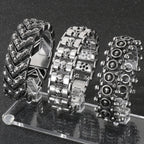 Gothic 25MM Width Skull Head Link Chain Bracelet for Men 316L Stainless Steel Men's Bracelets Punk Rock Jewelry