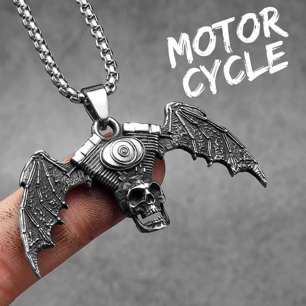 Rider Motorcycle Series Men Necklace Stainless Steel Pendant Chain New in Punk Rock For Women Fashion Jewelry Gifts