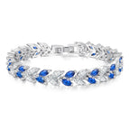 Silver Iced Out Leaf Bracelet Zirconia