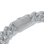 Iced Out CZ Cuban Miami Link Chain Necklace 25mm — Two-Tone