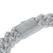 Iced Out CZ Cuban Miami Link Chain Necklace 25mm — Two-Tone