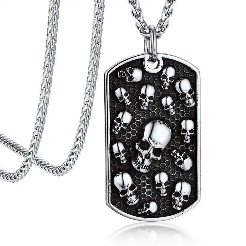 Skull Pendant Necklace — Stainless Steel Gothic