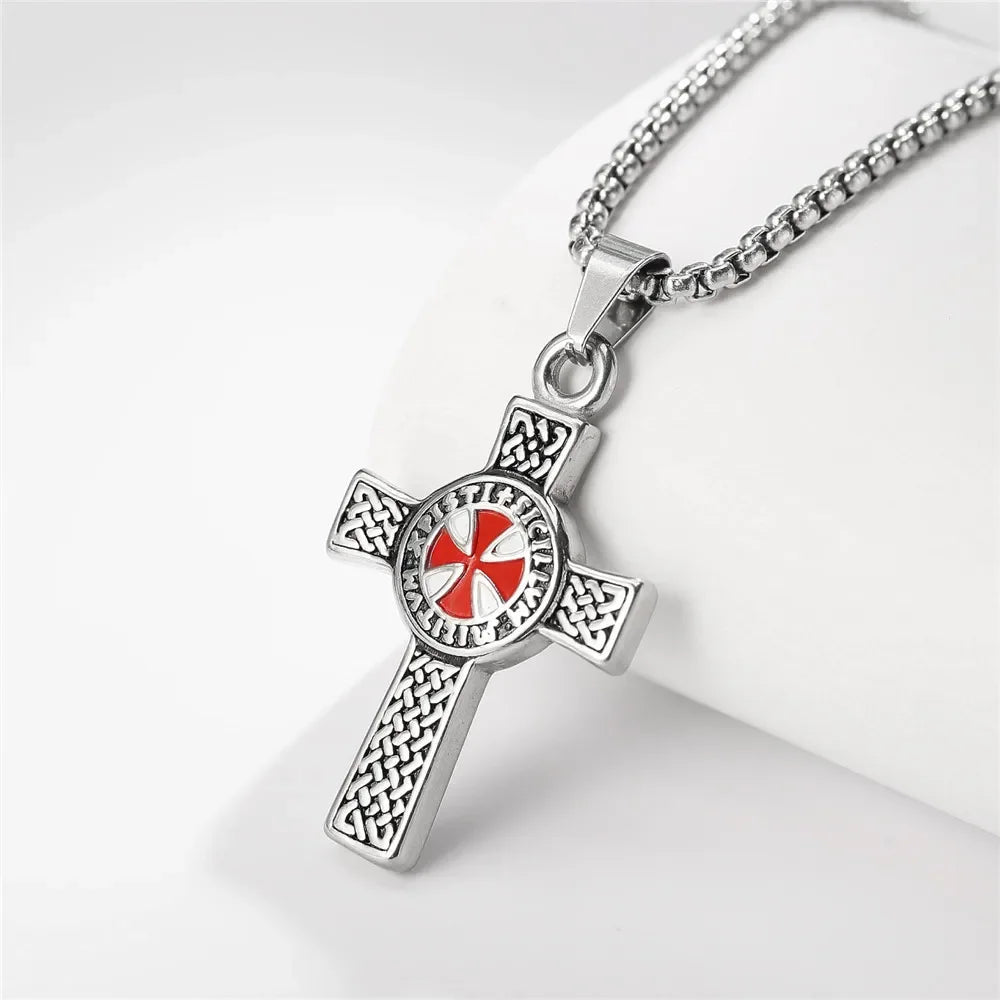 Saint St. Benedict Jesus Cross Pendant Necklace Men and Women Religious Christian Catholic Amulet Stainless Steel Jewelry