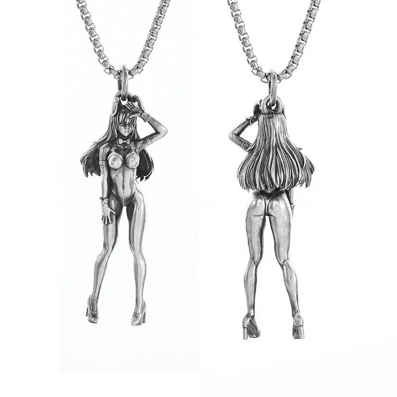 Delicate Antique Silver Color Seraph Prayer Good Luck Necklace Pendant Men Women Anniversary Amulet Jewelry Gift