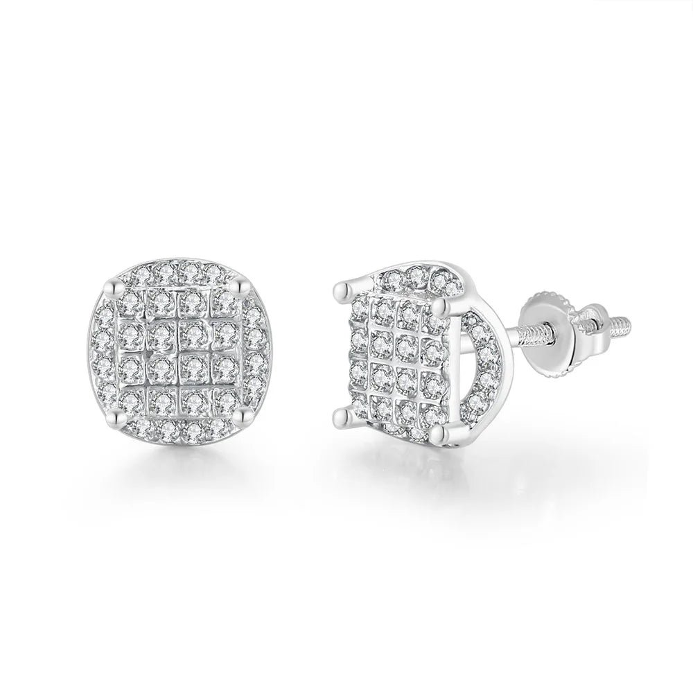 Iced Out Thread Stud Earrings — Gold
