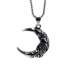 Rose Moon Pendant — Stainless Steel