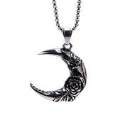 Rose Moon Pendant — Stainless Steel