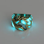 2024 Fashion Luminous Dragon Rings Gothic Adjustable Men Stainless Steel Rings Unique Boys Jewellery Vintage Halloween Anillos
