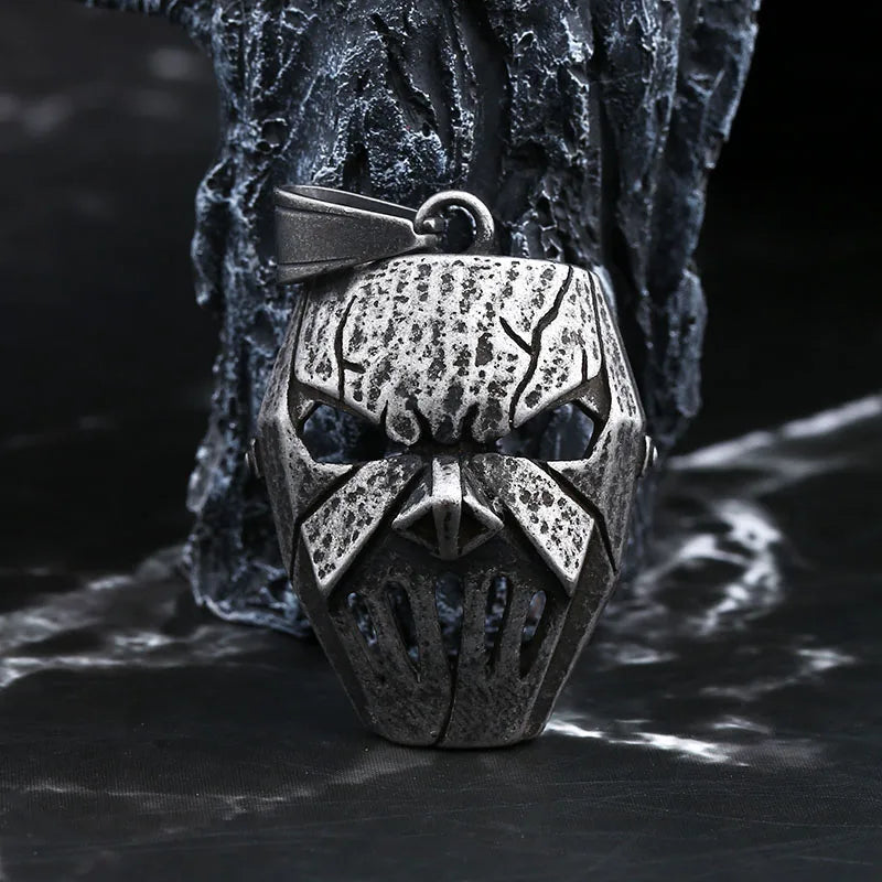 Biker Retro 2024 New Fashion 316L Stainless Steel Punk Rock Skull Mask Pendant Necklace For Man Women Music Brand