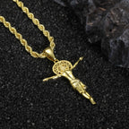 9999 24K genuine gold classic men and women mainstream diamond cross necklace couple exclusive cross pendant