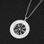 Odin's Runes Vegvisir Compass Pendant — Stainless Steel