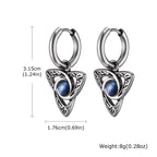 Viking Stone Triangle Huggie Hoop Earrings