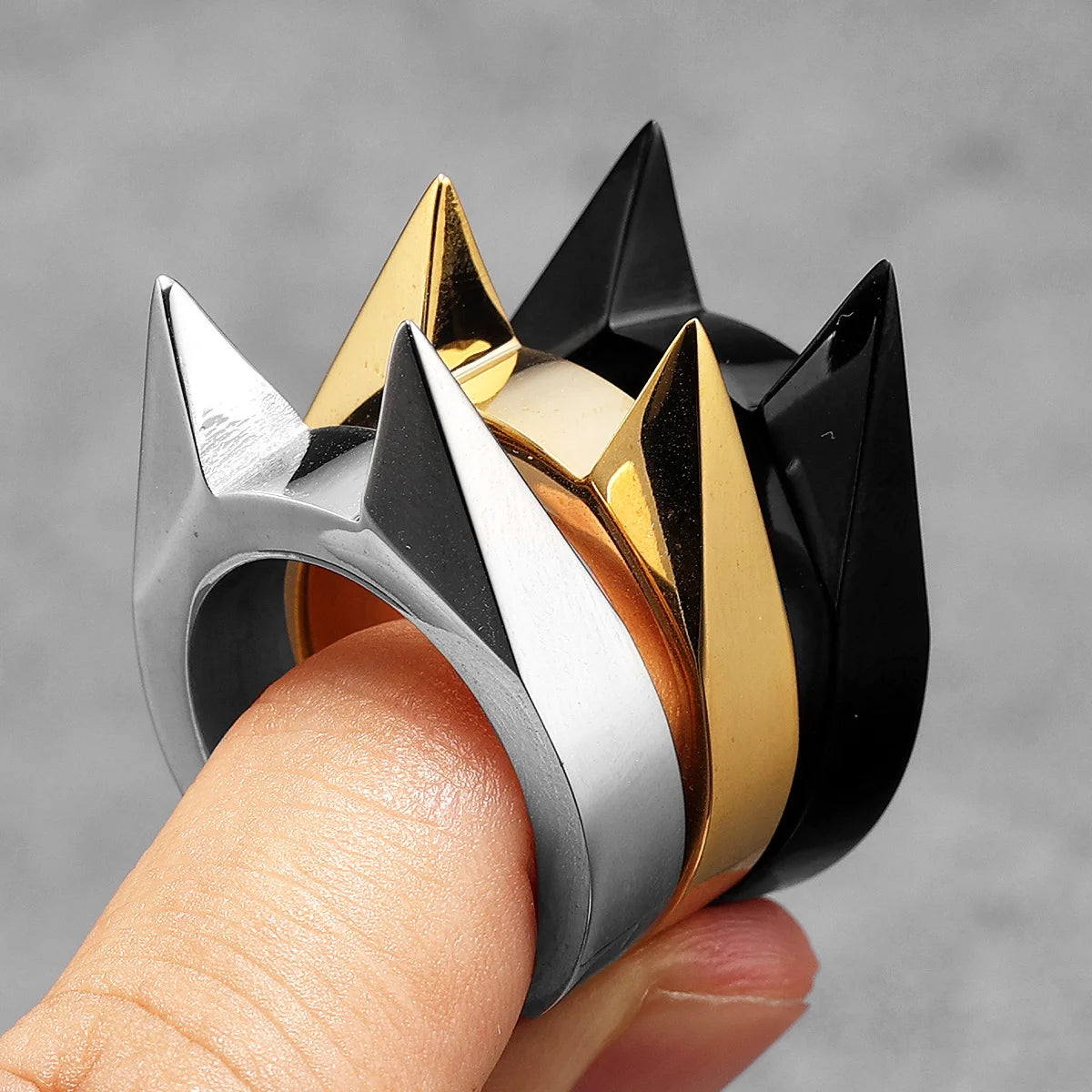 Bat Cat Ears Ring — Stainless Steel