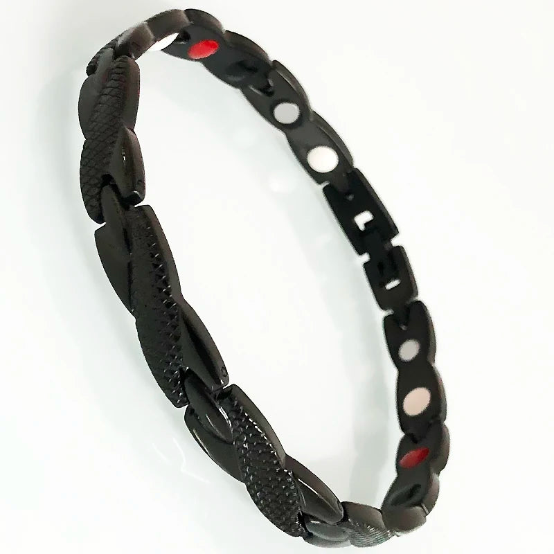 Cool Magnetic Therapy Bracelet for Man Women Waterproof Stainless Steel Snake Pattern Chain Bracelets Health Care Men's