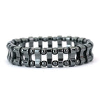Geometric Hematite Bracelet for Men Biker Jewelry Grey Metal Energy Stone Therapy Punk Style Bangle for Him