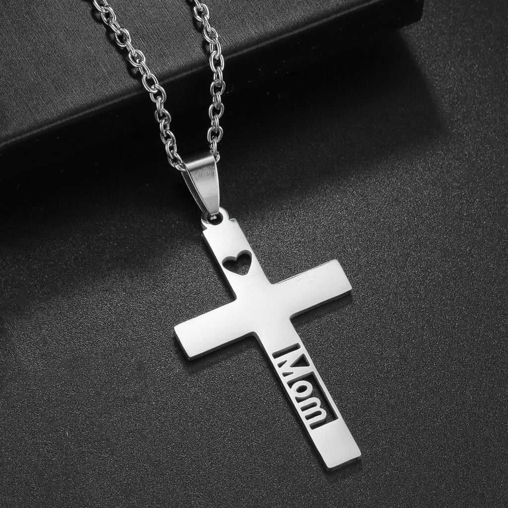 Cross Pendant Necklace — Stainless Steel