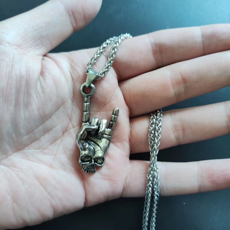 Steel Pendant European American Retro Rock Skeleton