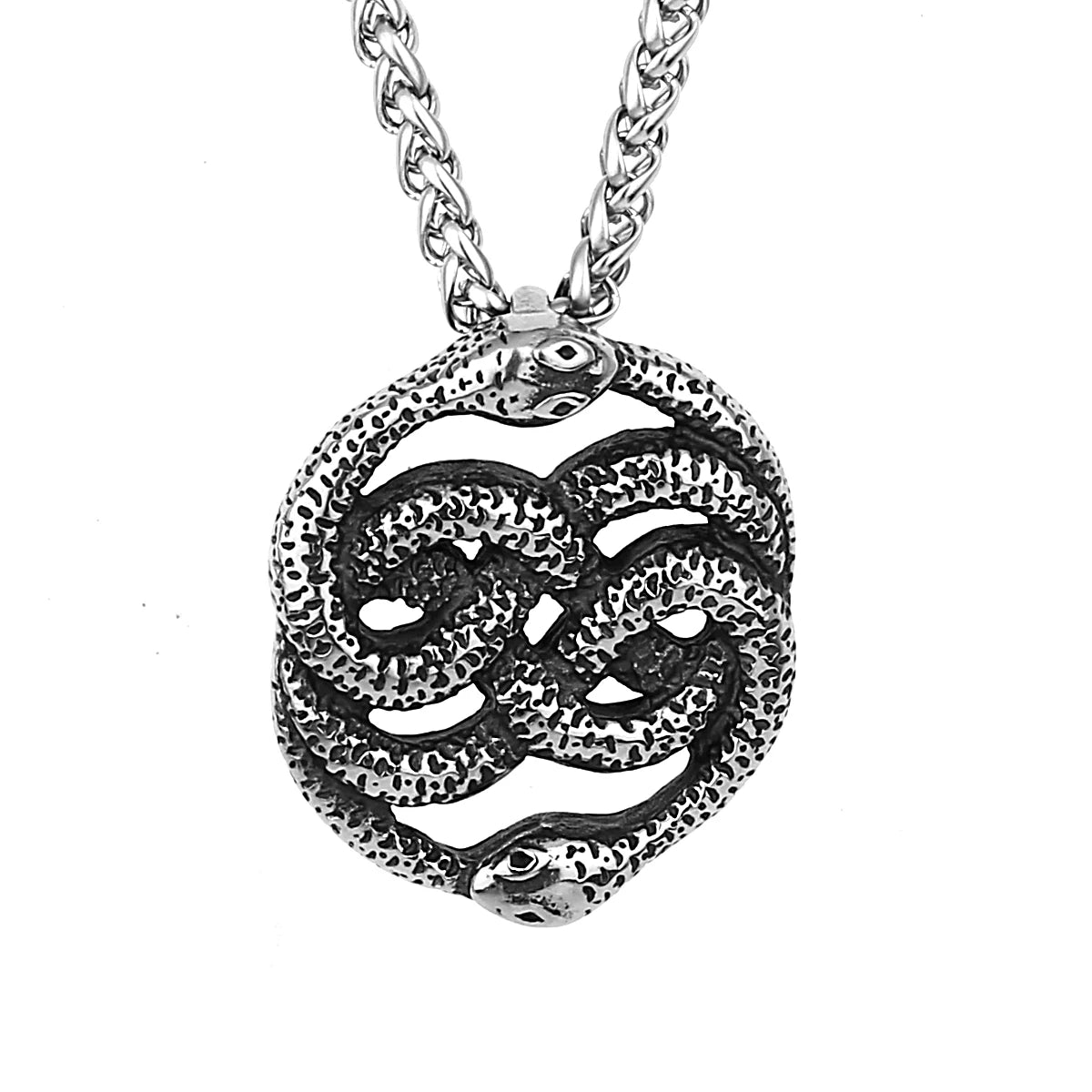 Never Ending Story Double Snake Necklace — Stainless Steel