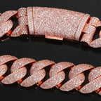 Iced Out Cuban Chain Necklace Stainless Steel 22MM