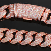 Iced Out Cuban Chain Necklace 22MM Shiny Steel