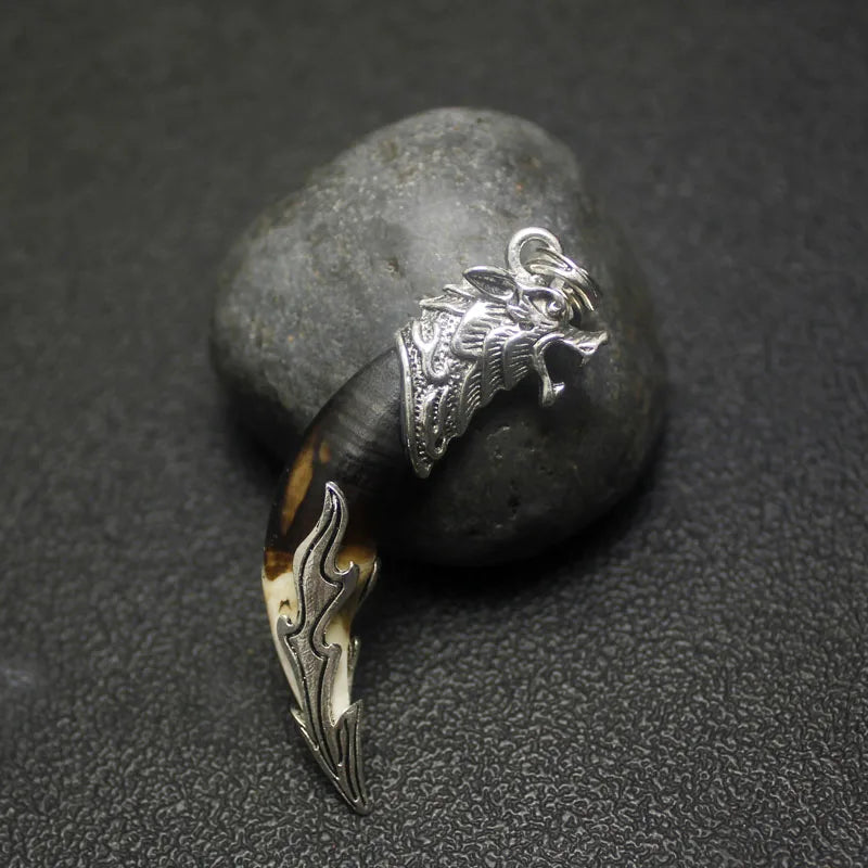 Punk Fashion Brave Men Wolf Gog Teeth Spike Pendant Necklace Women Men Lucky Jewelry Classic Fang Tooth Amulet Pendant Necklace