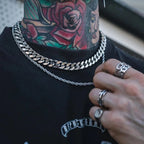 HNSP 316L Stainless Steel Chain Cuban Link Necklace For Men Accessories Jewelry Punk Street Style Thick Heavy Neck