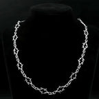 Silver Color Geometric New Barbed Wire Choker Necklace for Women Men Gothic Punk Thorn Chain Necklaces Hip Hop Y2K Jewelry Gift