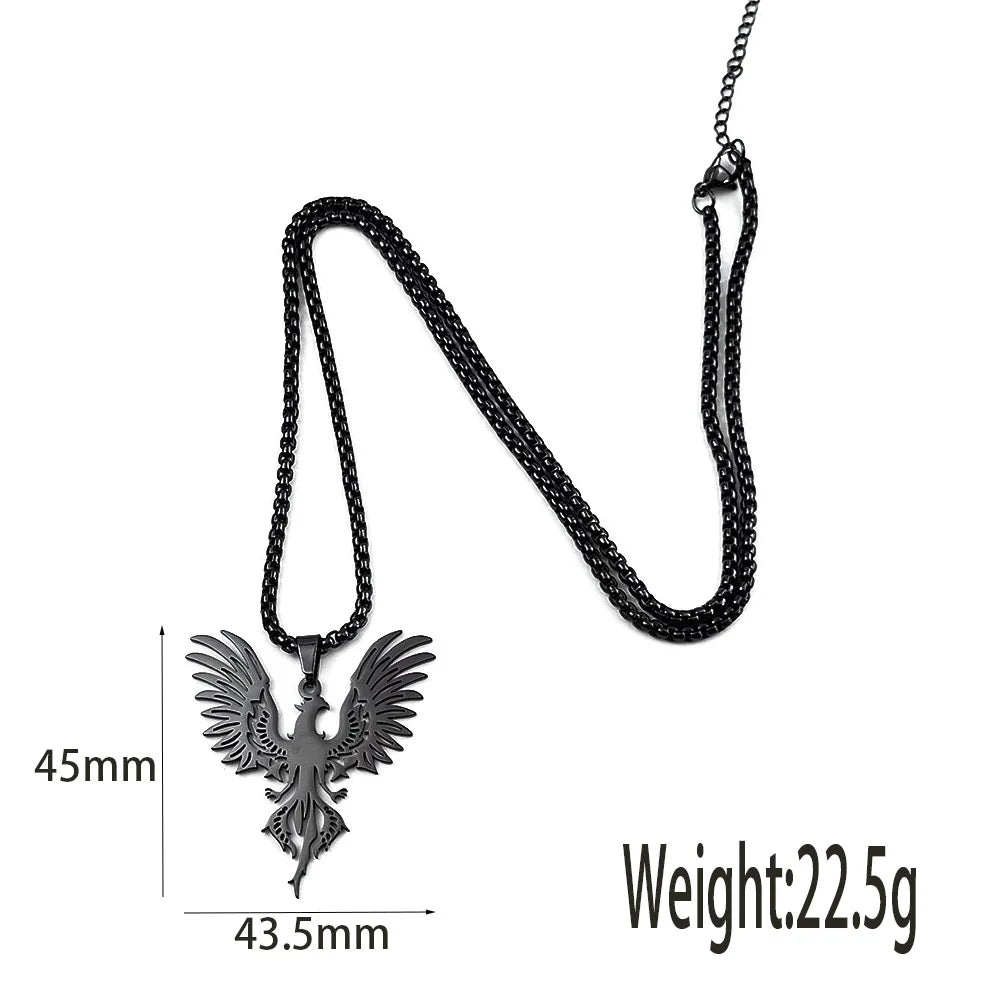 Cheap electroplated stainless steel phoenix pendant necklace, Thanksgiving, Christmas, and New Year gifts