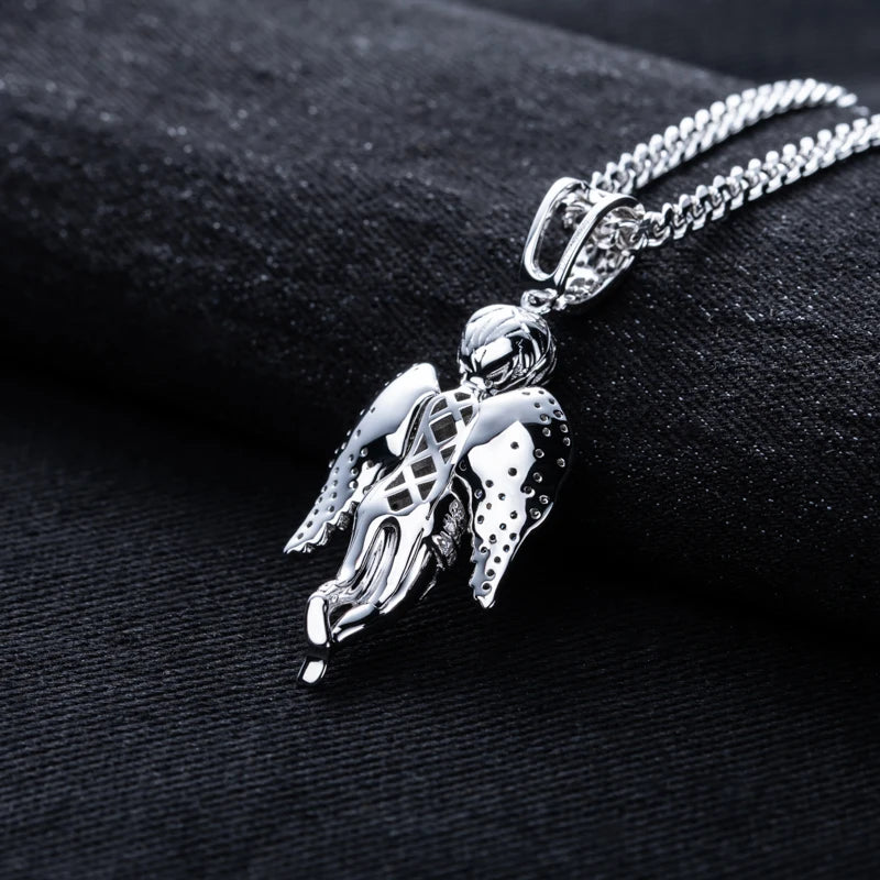 Iced Out Angel Pendant — 925 Silver