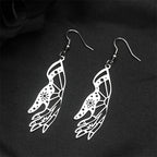 Gothic Star Silver Earrings Witchcraft Sun Palm