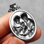 Holy Family Pendant — Stainless Steel
