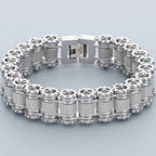 Casting Stainless Steel Man Bracelet 15MM Width Bike Motorcycle Chain Men's Bracelets & Bangles for Men 5 Color Bikers'