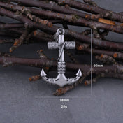 Viking Pirate Anchor Pendant Necklace — Steel