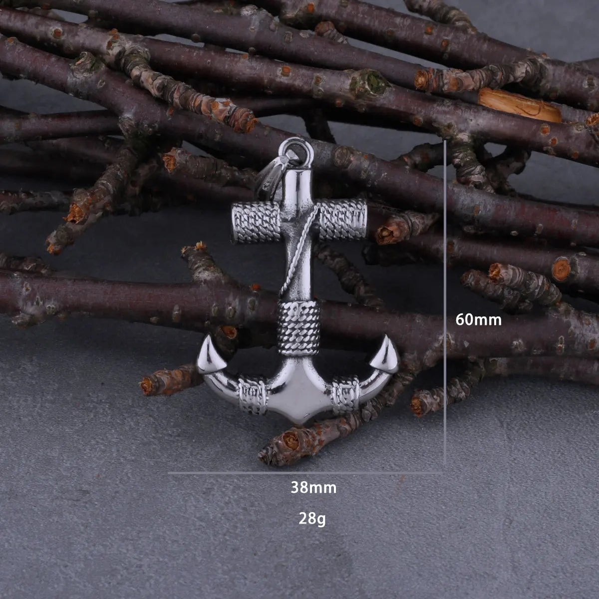 Stainless Steel Viking Pirate Anchor Pendant Necklace Mens Silver Color Punk Hip Hop Biker Neck Collar Jewelry Creative