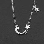 Star Silver Bracelet Zircon Sterling Crescent