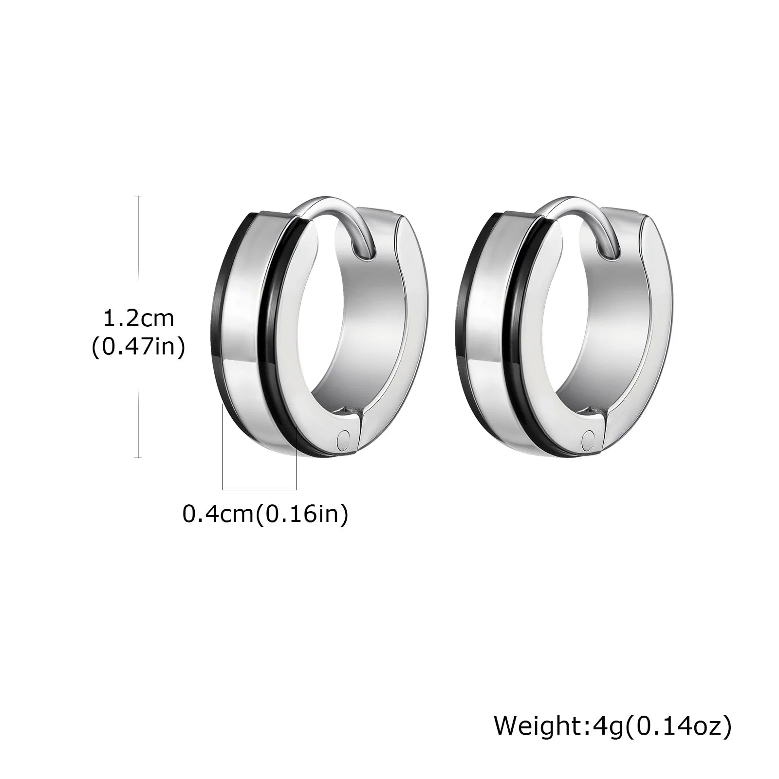 Minimal Circle Huggie Hoop Earrings — Stainless Steel