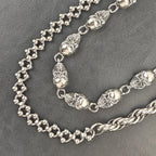 Skull Round Bead Biker Pants Chain — Stainless Steel