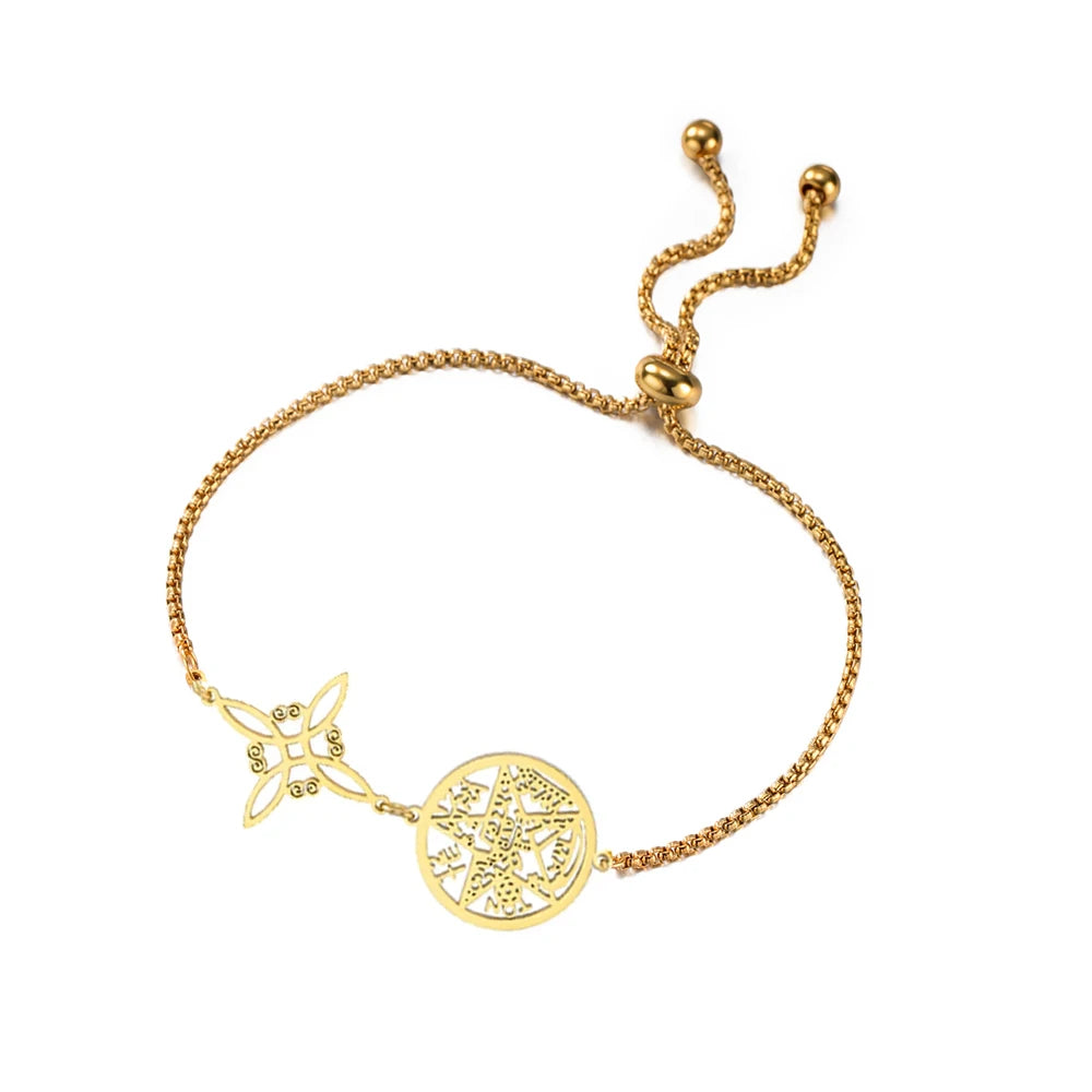 Witch Knot Pentagram Tetragrammaton Bracelet — Stainless Steel