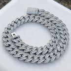 925 Silver Cuban Moissanite Chain Necklace 15MM VVS