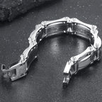 Cool Black Gold Color Bracelet for Man 15MM Width Stainless Steel Chain Men's Wrist Arm Jewelry Birthday Gifts for Boys
