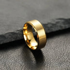Matte Black Wedding Engagement Band Ring — Stainless Steel