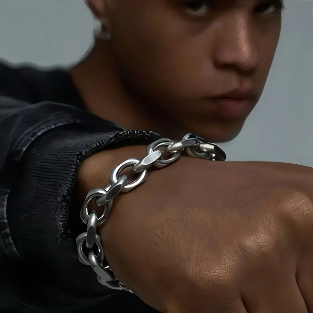 Raw Cuban Chain Bracelet — Silver