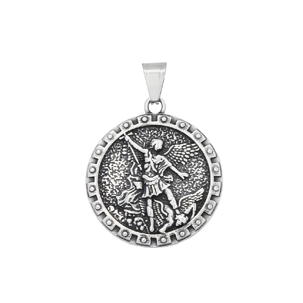 Vintage 316L Stainless Steel Archangel St.Michael Pendant Necklaces For Men Women Fashion Punk Amulet Jewelry Gifts Dropshipping